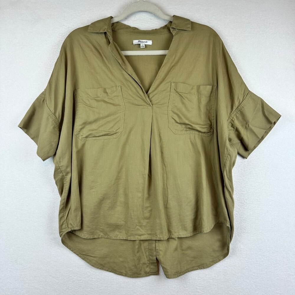 Madewell Relaxed Langenlook Top Womens Small Tan Coastal Breathable Minimal
